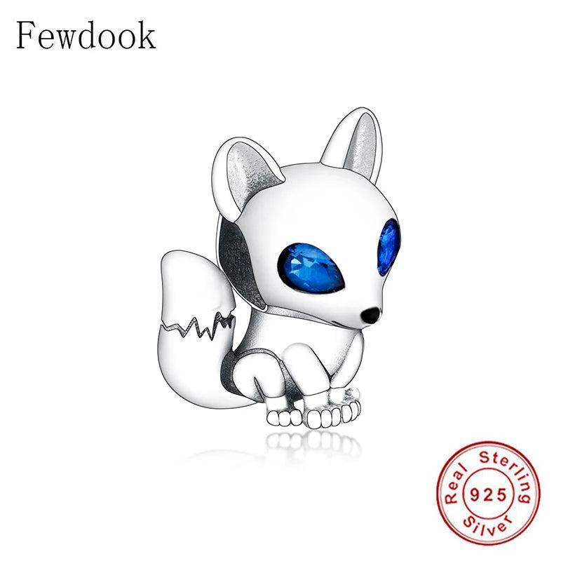 925 Silver Squirrel Bead w/ Zirconia Eye for Charm Bracelet