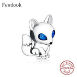 925 Silver Squirrel Bead w/ Zirconia Eye for Charm Bracelet