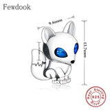 925 Silver Squirrel Bead w/ Zirconia Eye for Charm Bracelet