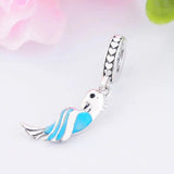 925 Sterling Silver Enamel Parrot Bead Pendant for Pan Charm Bracelet