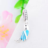 925 Sterling Silver Enamel Parrot Bead Pendant for Pan Charm Bracelet