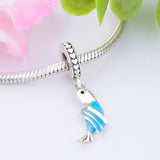 925 Sterling Silver Enamel Parrot Bead Pendant for Pan Charm Bracelet