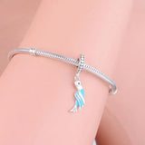 925 Sterling Silver Enamel Parrot Bead Pendant for Pan Charm Bracelet