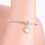 925 Sterling Silver Sun Shine Smile Charm Bracelet Bead for Women