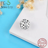 925 Silver Interlinked Zircon Charm Beads for Bracelet