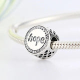 925 Sterling Silver Hope Letter Bead for Charm Bracelet