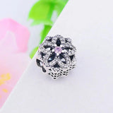 925 Silver Flower Zircon Bead for Bracelet Making