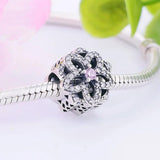 925 Silver Flower Zircon Bead for Bracelet Making