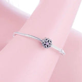 925 Silver Flower Zircon Bead for Bracelet Making