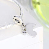 925 Silver Pink Enamel Rainbow Heart Bead for Pan Charm Bracelet Women