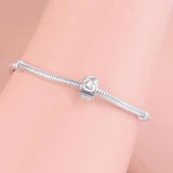 925 Silver Vintage Twist Link Chain Lock Stopper Bead for Pan Charm Bracelet