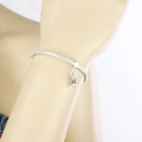 925 Silver Boots Ribbon Zircon Bracelet Charm for Women