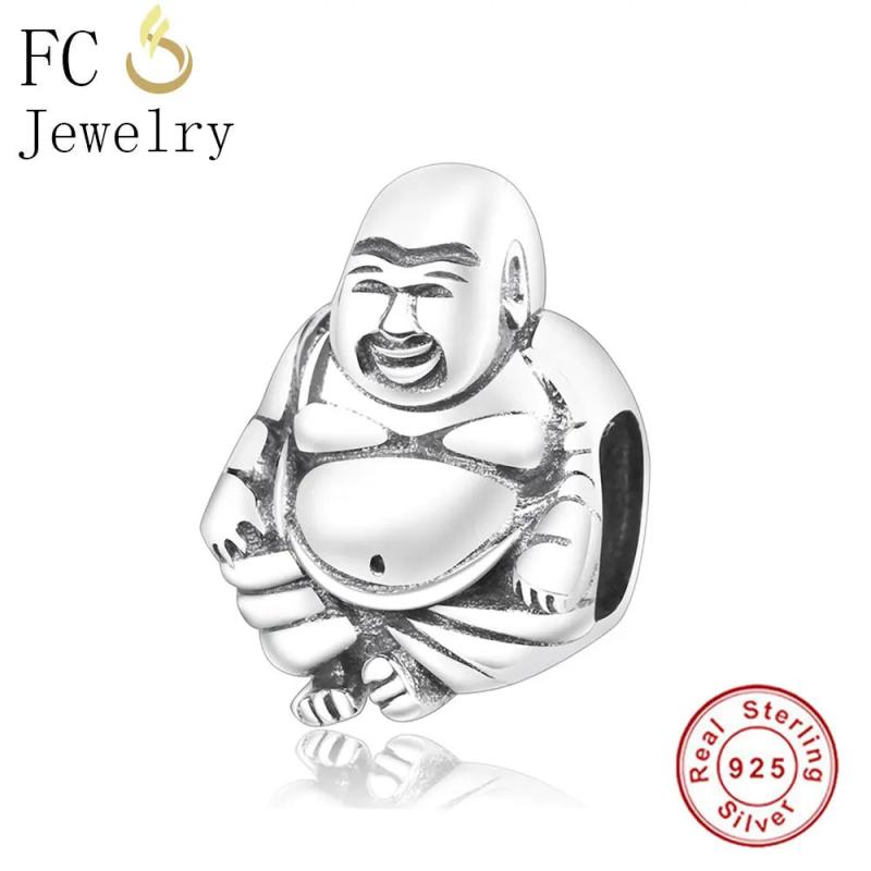 925 Sterling Silver Buddha Craft Beads for Bracelets Making Christmas Berloque