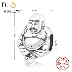 925 Sterling Silver Buddha Craft Beads for Bracelets Making Christmas Berloque