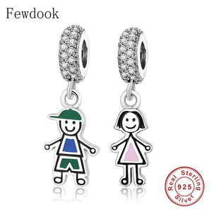 925 Silver Boy Girl Charm Bracelet Bead for Women