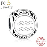 925 Silver Scorpio Zodiac Star Charms Bracelet Beads