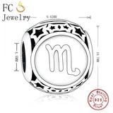 925 Silver Scorpio Zodiac Star Charms Bracelet Beads