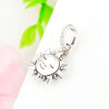 925 Silver Sunflower CZ Pendant Bead for Charm Bracelet