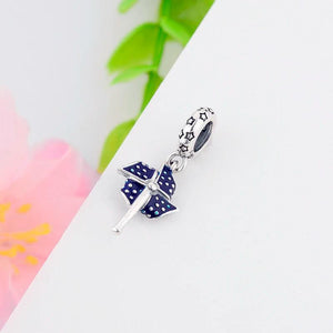 925 Silver Red Pinwheel Windmill Bead Charm for Kids Bracelet