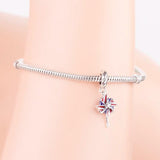 925 Silver Red Pinwheel Windmill Bead Charm for Kids Bracelet