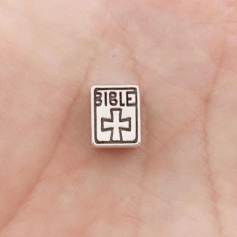 925 Silver Christian BIBLE Cross Book Charm Bracelet