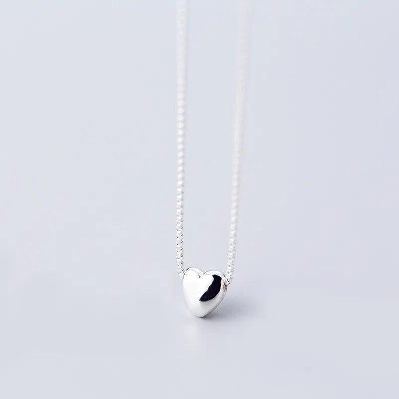 925 Sterling Silver Heart Pendant Necklace Romantic Jewelry Gift