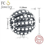 925 Silver Pan Charms Bracelet with Rose Stripe Bead