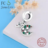 Pizza Enamel Charm Bracelet Bead 925 Silver Autumn Food Berloque