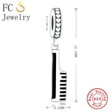Enamel Comb Bead 925 Sterling Silver Charms Bracelet Berloque