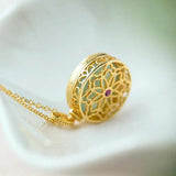 Natural Hetian Jade Round Openable Necklace Pendant Charm
