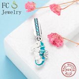 925 Sterling Silver Sea Horse Charm Pendant