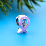925 Silver Pink Ribbon Breast Cancer Awareness Bead for Bracelet