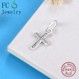 925 Sterling Silver Rosary Cross Necklace