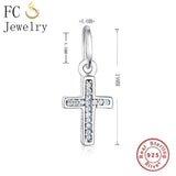 925 Sterling Silver Rosary Cross Necklace