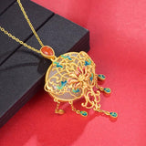 Hetian Jade Butterfly Pendant Necklace Ancient Craft Jewelry