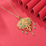 Hetian Jade Butterfly Pendant Necklace Ancient Craft Jewelry