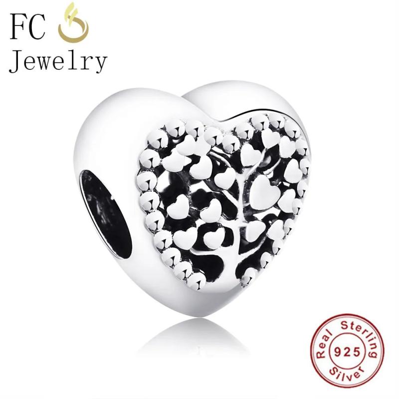 Sterling Silver Hearts Tree of Life Berloque Bracelet