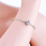 925 Silver Tear Drop Pink Heart Bead for Pan Charm Bracelet