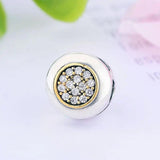 925 Silver Cake Crystal Stopper Clips Bead Pan Charm Bracelet DIY