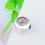 925 Silver Cake Crystal Stopper Clips Bead Pan Charm Bracelet DIY