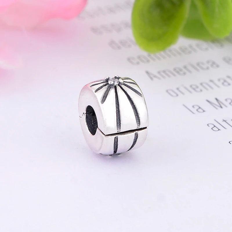 925 Silver Crystal Spacer Stopper Clips Bead for Pan Charm Bracelet