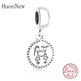 925 Silver Girls Hand Crossed Love Beads Bracelet Bangle