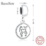 925 Silver Girls Hand Crossed Love Beads Bracelet Bangle