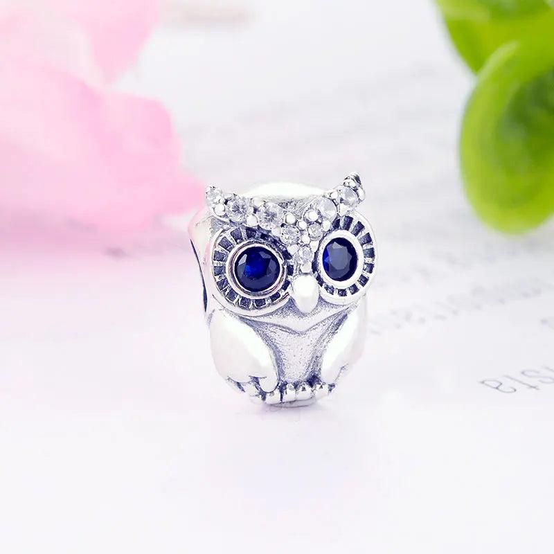 925 Silver Baby Owl Watchful Eye Bead for Charm Bracelet