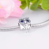 925 Silver Baby Owl Watchful Eye Bead for Charm Bracelet
