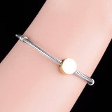 925 Sterling Silver Pandora Charm Bracelet with Letter Plate Bead
