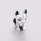 925 Silver French Bulldog Dog Paw Charm Bracelet - Women