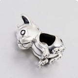 925 Silver French Bulldog Dog Paw Charm Bracelet - Women
