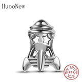 925 Silver Rocket Carry Dreams To Space Bead