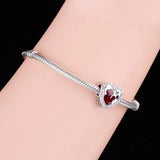 925 Silver Mother's Love Baby Girl Love Heart Charm Bracelet Bead